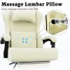 Ergonomic Gaming Chair, Electronic Gaming Chair With Massage Lumbar Support And Foot Pedals, Fabric Computer Chair