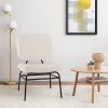 Upholstered Accent Chair Sherpa Reading Chair with Sponge Padding
