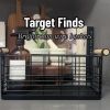 Rectangular Wire Natural Wood Handles Basket-Black