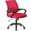 Ergonomic Office Desk Gaming Chair Mid Back with Lumbar Support Rocking Mode Height Adjustable with Fixed Armrest For Office