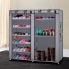 6-Row 2-Line 12 Lattices Non-woven Fabric Shoe Rack Coffee