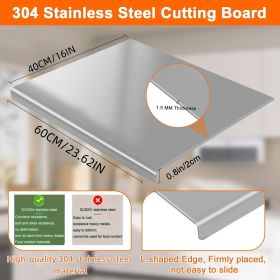 XXL 304 Stainless Steel Cutting Board  Anti-Slip & Mildew-Proof! No More Moldy Wooden Boards | Heavy-Duty & Food-Safe, Easy to Clean â€“ Chop Meat (size: 40cm*60cm)