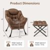 Modern Accent Sofa Chair with Folding Footrest and Side Pocket
