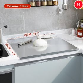 Stainless Steel Cutting Board with Lip for Kitchen Chopping Boards for Countertop Large Metal Cutting Board over Sink Suitable for Meat Fruits Vegetab (size: 30cm*40cm)