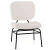 Upholstered Accent Chair Sherpa Reading Chair with Sponge Padding