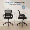 The adjustable rotating back-style computer desk and chair not only offers comfortable lumbar support but also comes with comfortable armrests.