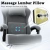 Ergonomic Gaming Chair, Electronic Gaming Chair With Massage Lumbar Support And Foot Pedals, Fabric Computer Chair