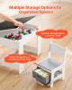 VEVOR Kids Table and 2 Chairs Set, Toddler Table and Chair Set with Storage Space under the Table, Cloth Storage Box under the Chairs