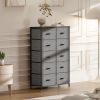 Bedside Table For Bedroom With 10 Fabric Drawers Storage Cabinet Steel Frame Closet For Clothes Storage Display Cabinet