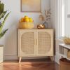 Buffet Cabinet with Storage, Accent Bathroom Floor Cabinet,with Two Doors and 4 compartments forStorage,Cabinet with Solid Wood Feet