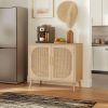 Buffet Cabinet with Storage, Accent Bathroom Floor Cabinet,with Two Doors and 4 compartments forStorage,Cabinet with Solid Wood Feet