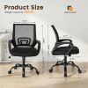 Ergonomic Office Desk Gaming Chair Mid Back with Lumbar Support Rocking Mode Height Adjustable with Fixed Armrest For Office