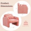 Modern Accent Chair with Waist Pillow and Armrests for Living Room Bedroom